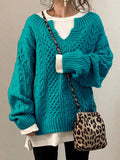 Women's Hemp Pattern Sweater Casual Knit Sweater