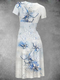 Women's Vintage Butterfly Art Print Art Dress