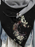 Women's Autumn And Winter Beautiful Moon Rose Casual Shawl Scarf