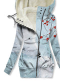 Women's Winter Polar Bear Print Casual Track Jacket