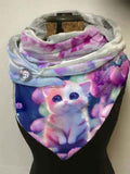 Cute Flower Cat Art Pattern Scarf Scarves