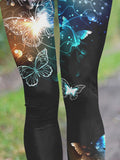 Sparkling Butterfly Casual Print Leggings