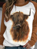 Women's West Highland Cattle Print Sweatshirt