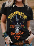 Women's Vintage Punk Rock ‘N Roll Print T-Shirt