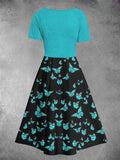 Women's Butterfly Print Two-Piece Dress