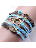 Deathly Hallows Vintage Leather Strap Bracelet Various Owl Wing Bracelets Snitch