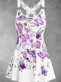 Women's Butterfly Flower Butterfly Lace Art Design Casual Tank Top