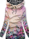 Women's Floral Art Print Sweatjacke