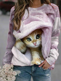 Women's Winter Cute 3D Cat Warm Seatshirt