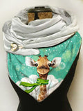 Giraffe Print Casual Fleece Scarf and Shawl