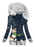 Women's Winter Snowflake Fox Casual Sweatjacken