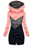 Women's Casual Solid Color Patchwork Hoodie