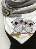 Owl Print Casual Scarf and Shawl