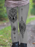 Women's Wolf Mandala Art Casual Leggings