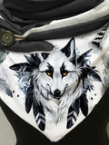 Wolf Feather Art Fleece Casual Scarf