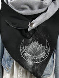 Women's Autumn And Winter Moon Lotus Art Casual Scarf And Shawl