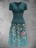 Women's Floral Color Block Art Maxi Dress