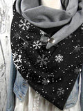 Snowflake-print slouchy fleece scarf and shawl