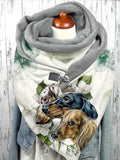 Dogs Casual Print Scarf