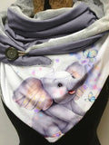 Cute Elephant Casual Print Scarf