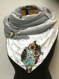 Women's Owl Art Casual Wrap Scarf