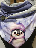 Cute Penguin Snowflake Casual Print Scarf