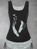 Women's Feather Bird Art Print Casual Tank Top