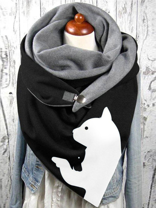 Women's Cat Art Design Casual Scarf