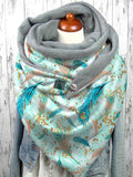 Women's Feather Print Casual Wrap Scarf