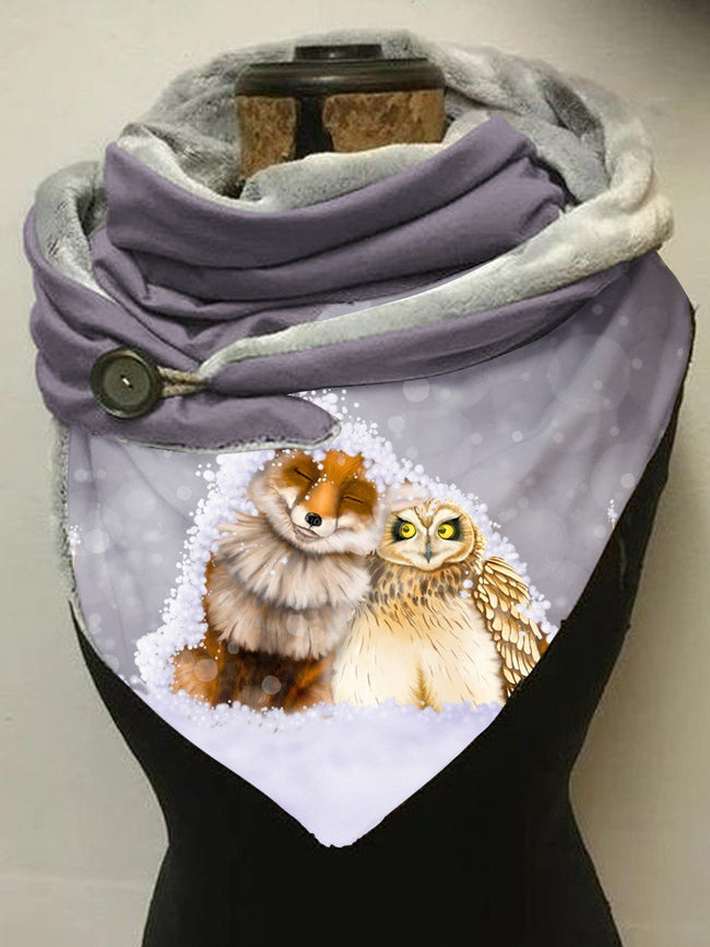 Snow Fox Owl Casual Scarf and Shawl