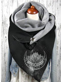 Women's Autumn And Winter Moon Lotus Art Casual Scarf And Shawl