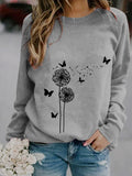 Women's Dandelion Print Casual Sweatshirt