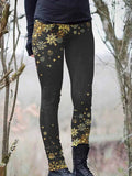 Women's Christmas Snowflake Art Casual Leggings