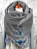 Women's Anchor Print Casual Wrap Scarf