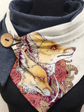 Fox Floral Art Print Casual Scarf