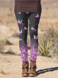 Women's Casual Butterfly Print Leggings