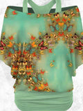 Women's Vintage Butterflies Art Printed Two Piece Top