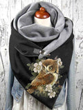 Flower Owl Art Pattern Scarf Scarves