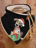 Women's Christmas Dog Print Casual Scarf