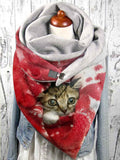 Winter Cute 3D Cat Warm Scarf