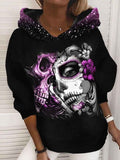 Women's Vintage Punk Skull Sweatshirt