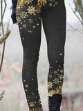 Women's Christmas Snowflake Art Casual Leggings