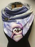 Cute Penguin Snowflake Casual Print Scarf