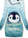 Women's Winter Snowflake Penguin Casual Sweatshirt