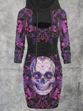 Women's Artistic Skull Two Piece Suspender Dress Top