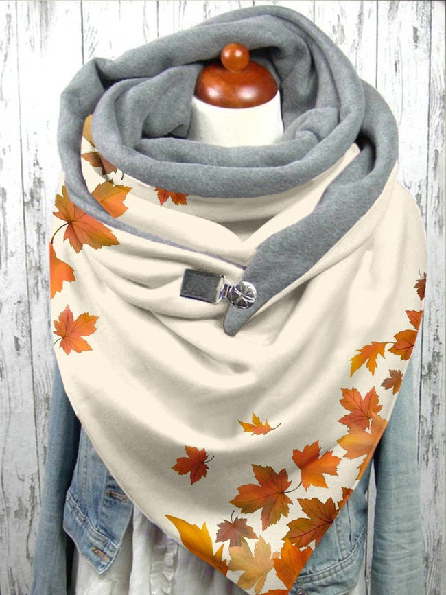 Women's Maple Leaf  Art  Print Leisure Shawl Scarf