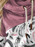 Women's Feather Print Casual Sweatshirt