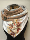 Autumn And Winter Arctic Fox Art Print Plush Shawl Scarf