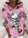 Women's Pink Punk Skull Sweatshirt