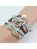 Deathly Hallows Vintage Leather Strap Bracelet Various Owl Wing Bracelets Snitch